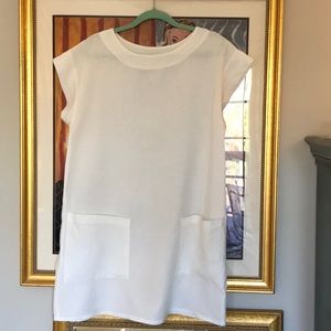 Bryn Walker Tunic Dress Small White Front Pockets